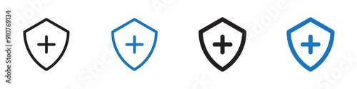 Health insurance icon Simple outline illustration
