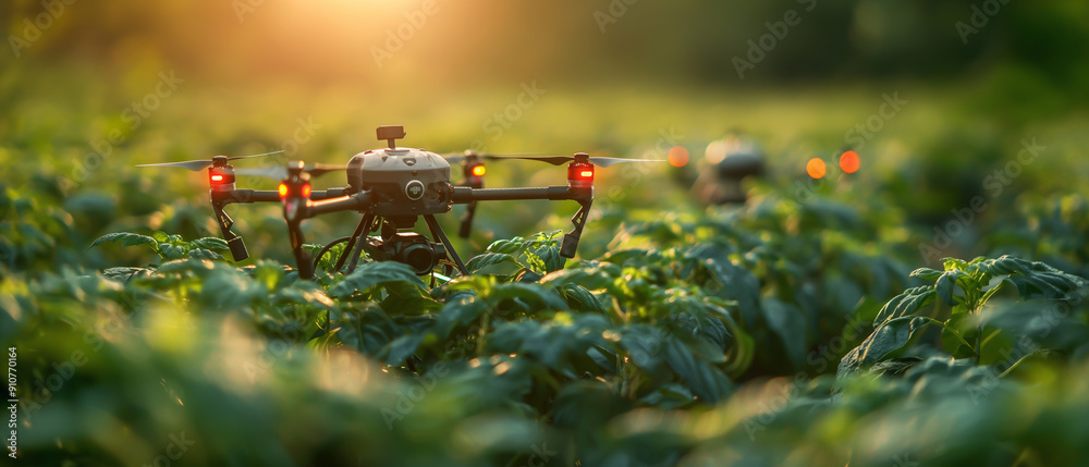 Illustration of a future farming system powered by AI with advanced crop tracking and precision farming capabilities. Illustration of a future farming system powered by AI with advanced crop tracking and precision farming capabilities.