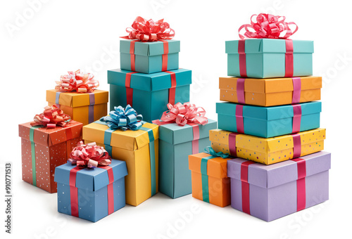 colorful pile of gifts or s...