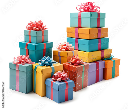 colorful pile of gifts or s...