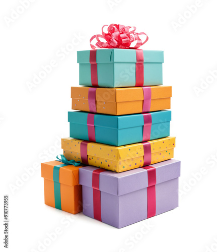 colorful pile of gifts or s...