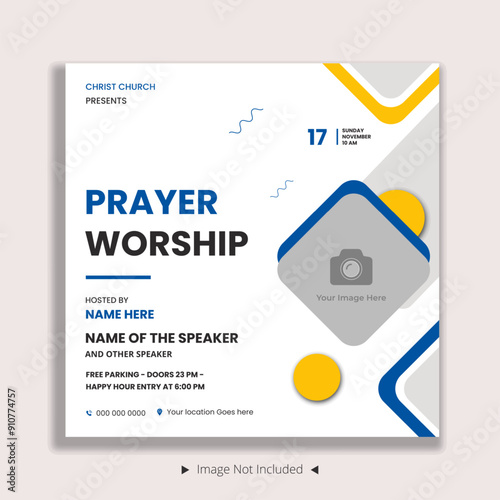 Church worship conference flyer social media post web banner