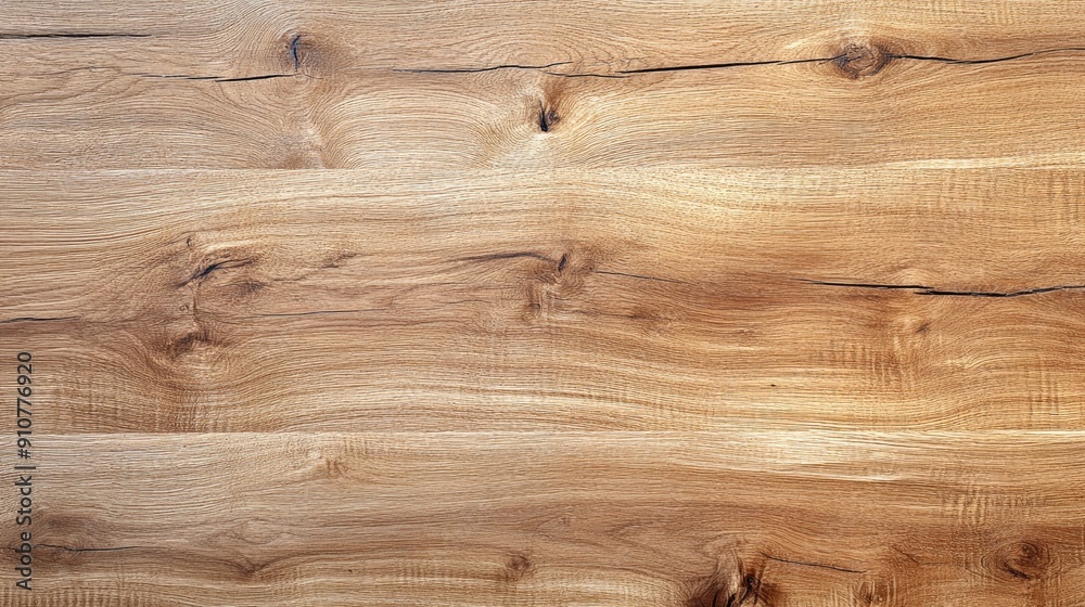 Fototapeta premium Light oak wooden planks with a natural finish, showcasing fine grain details and knots