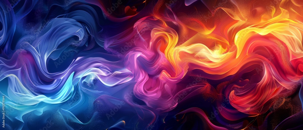 Obraz premium Abstract digital art with swirling colorful lines.