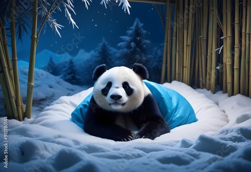 panda in the snow