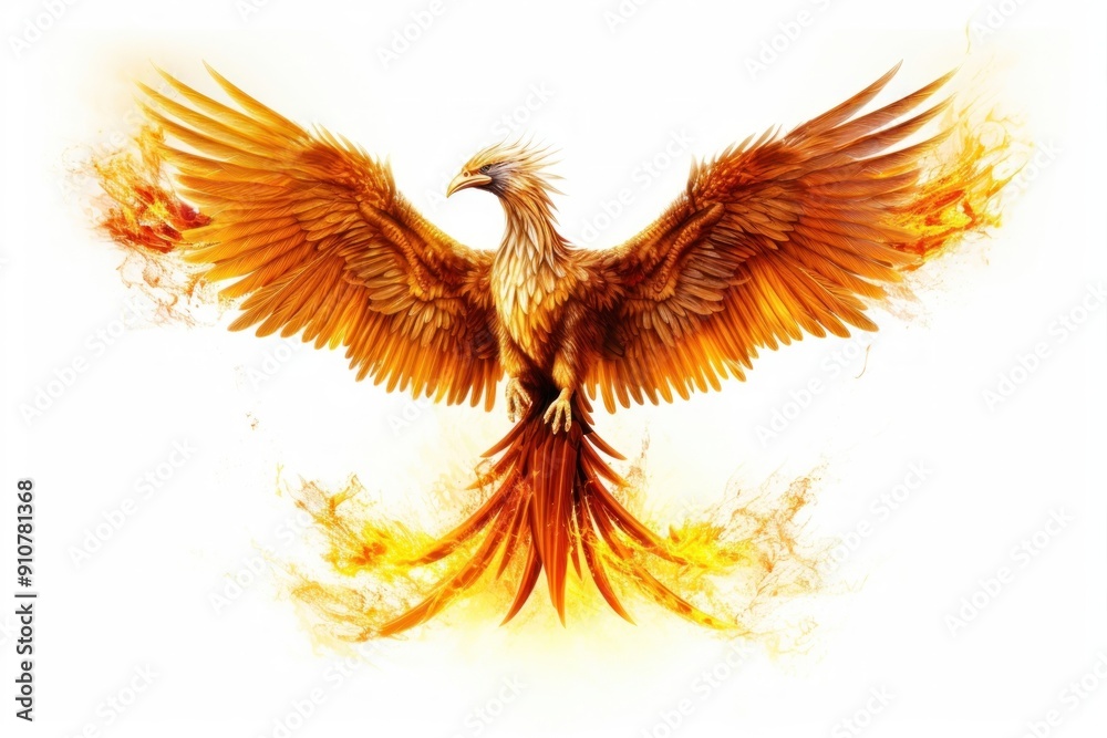 Obraz premium Phoenix bird white background creativity.