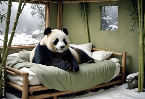 sleeping panda bear