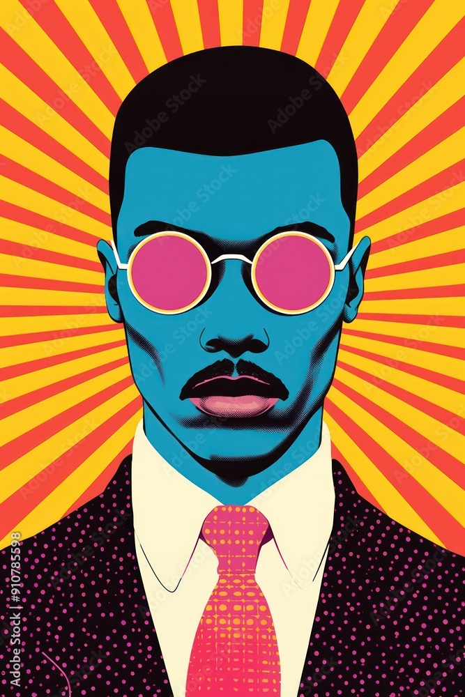 Black man art portrait glasses. Black man art portrait glasses.