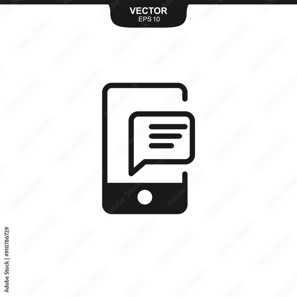 Chat Message Icon Vector Illustration Logo Template