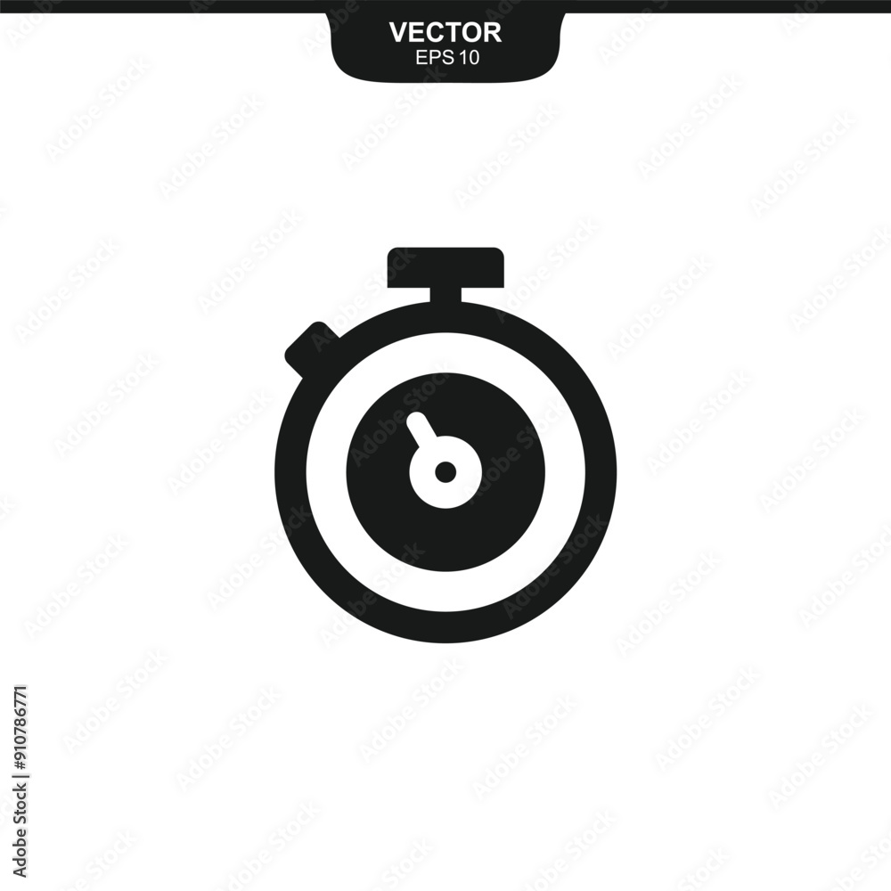 Stopwatch Icon Vector Template Flat Design Stopwatch Icon Vector Template Flat Design