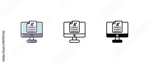 Online grading system Icons thin line and glyph vector icon stock illustration
