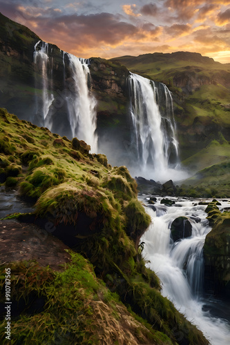 waterfall in the mountains