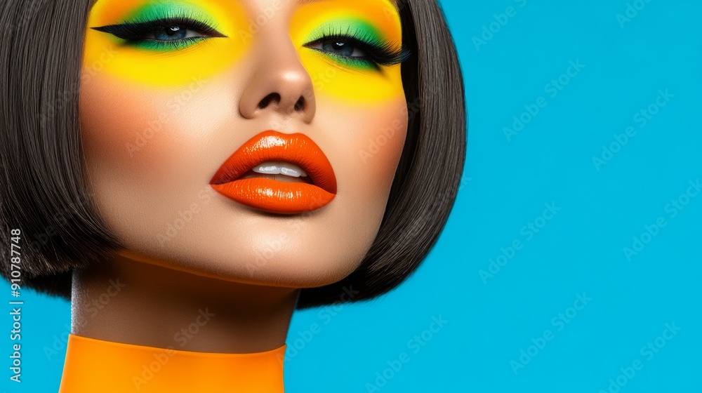 Beauty Short hair Makeup Neon, close-up portraits, fashion photography, Vintage style, vintage colors, Beauty Short hair Makeup Neon, close-up portraits, fashion photography, Vintage style, vintage colors,