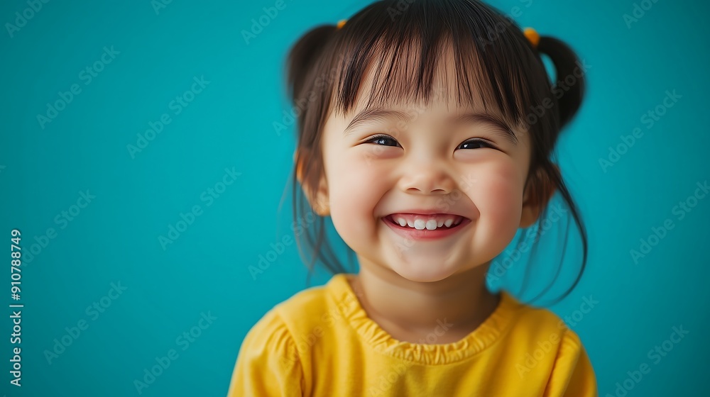 Smiling Little Girl with Cheerful Expression Smiling Little Girl with Cheerful Expression