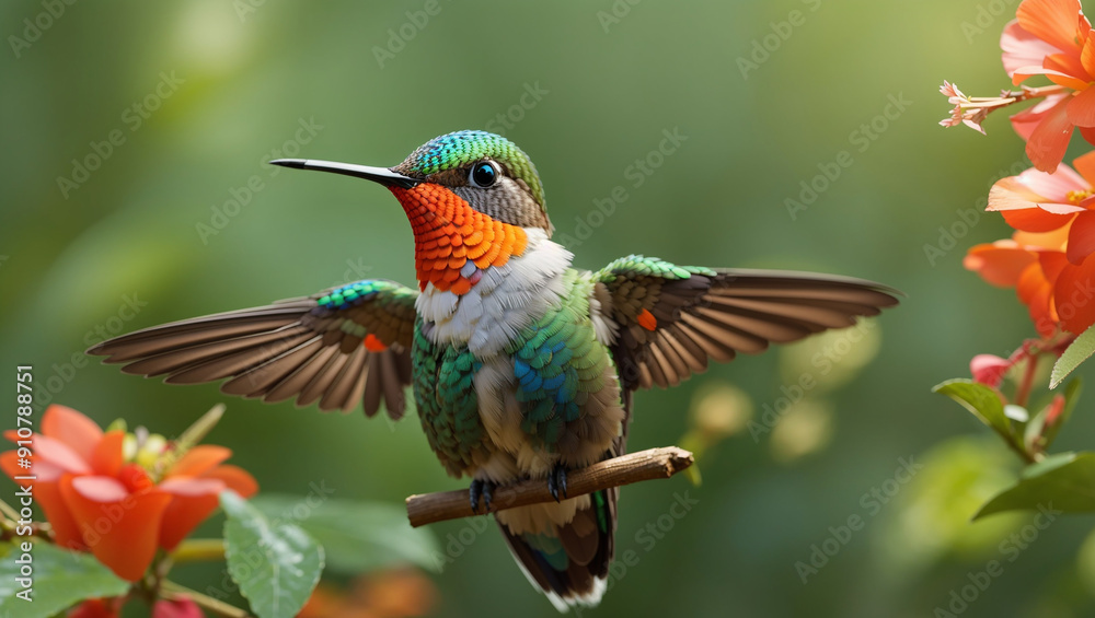 Obraz premium hummingbird on flower