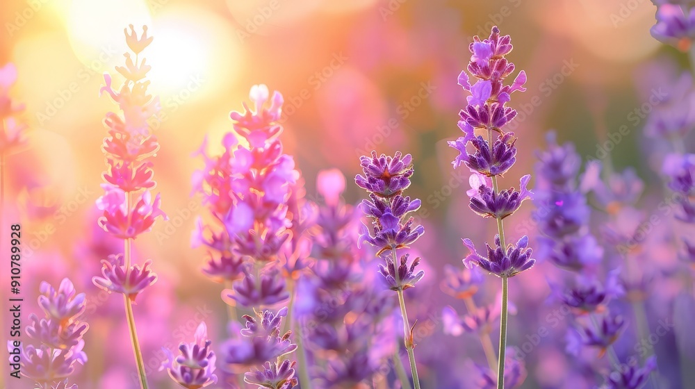 Naklejka premium Springtime aromatherapy with floral scents like lavender and jasmine promotes relaxation and rejuvenation for body and mind.