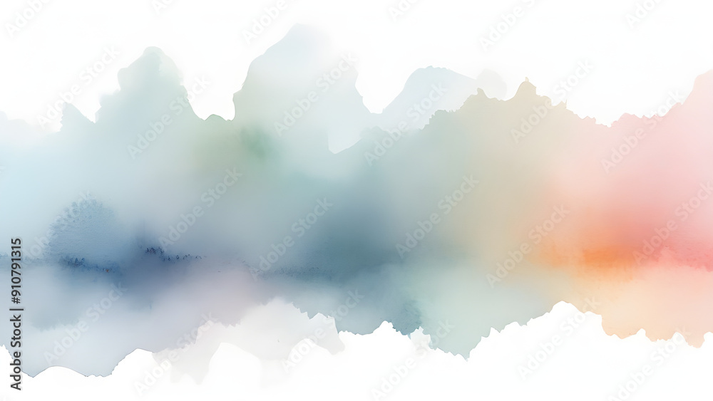 Presentation white background, painted with watercolors Presentation white background, painted with watercolors