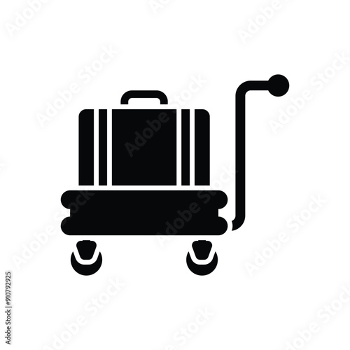 Luggage Cart vector icon