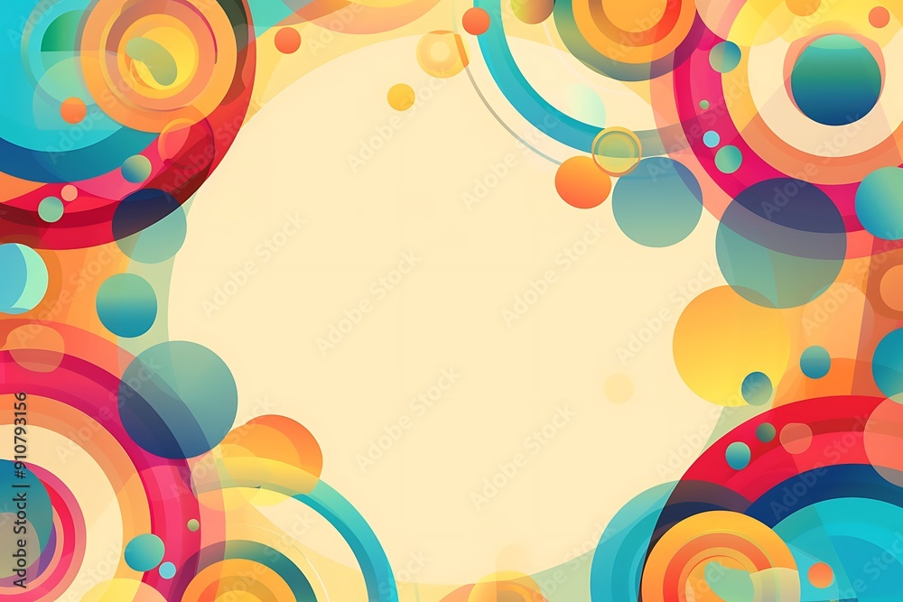 Fototapeta premium Colorful abstract background with overlapping circles.