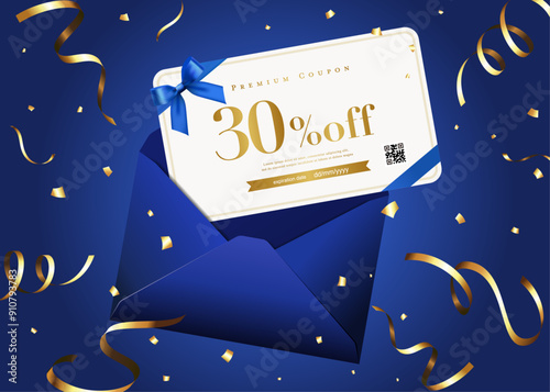 blue envelope and coupon illustration
