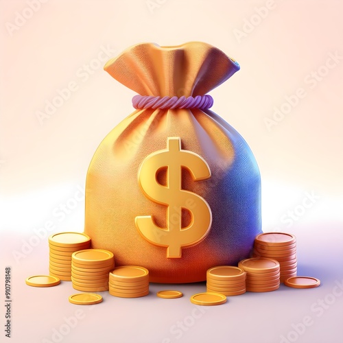 Dollar Money isolated, beige background 
