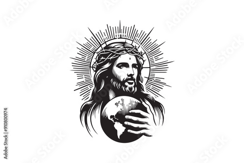 Jesus had silhouette vector illustration