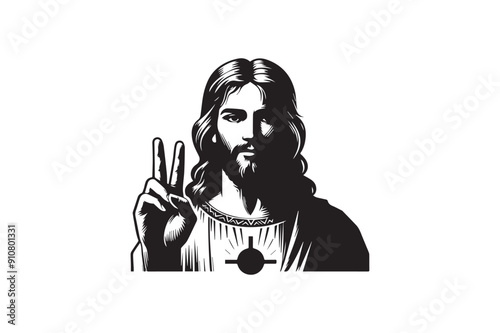 Jesus had silhouette vector illustration