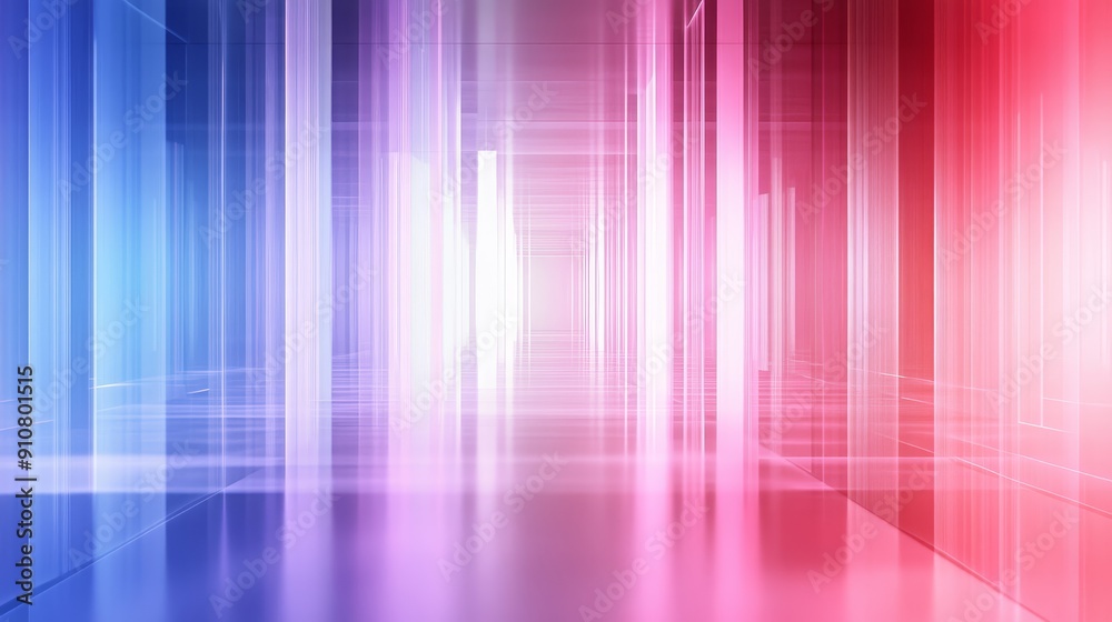 Abstract multicolored light beams in futuristic hallway Abstract multicolored light beams in futuristic hallway
