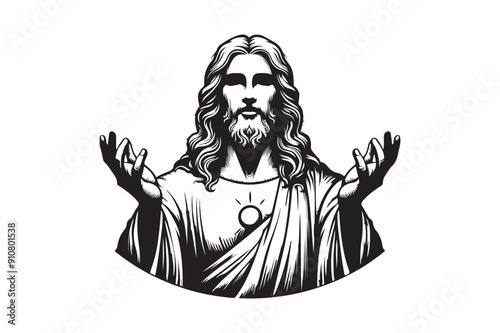 Jesus had silhouette vector illustration