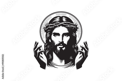 Jesus had silhouette vector illustration
