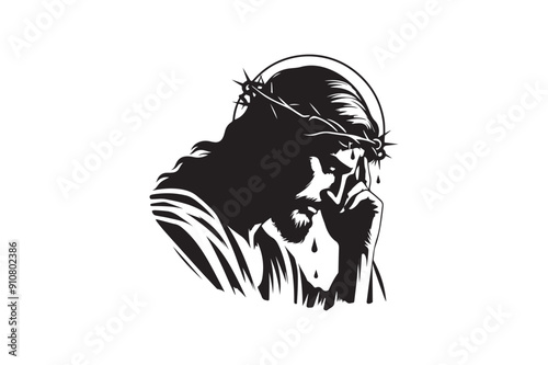 Jesus had silhouette vector illustration