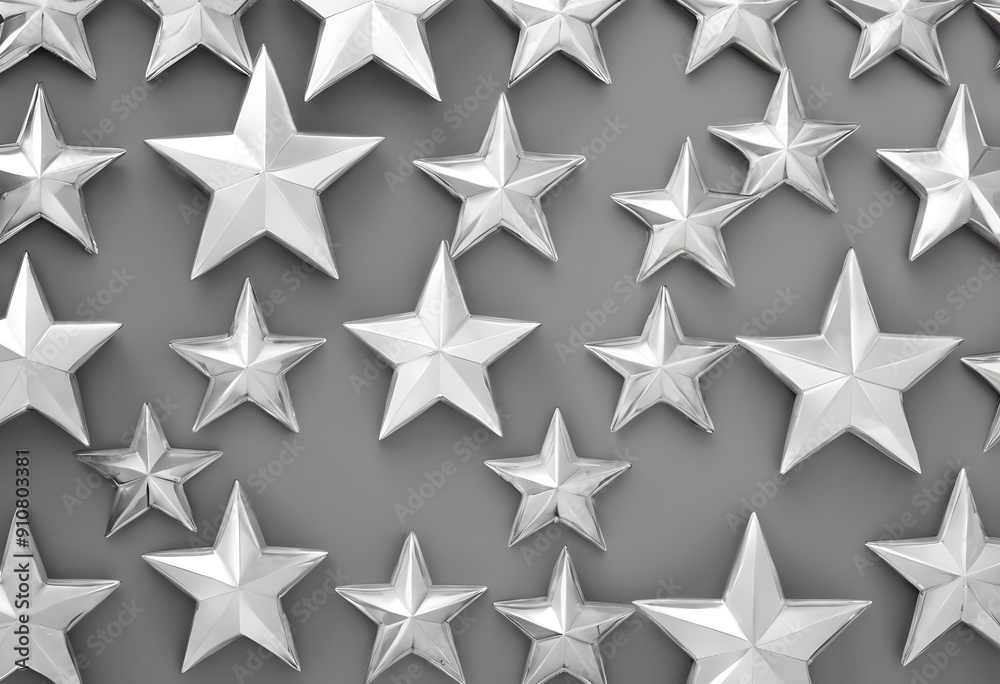 Silver stars isolated on a white background