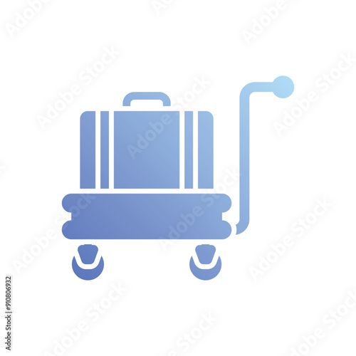 Luggage Cart vector icon