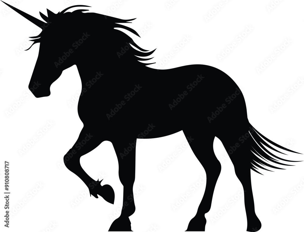 Obraz premium Unicorn Silhouette - Unicorn Horse Design, 