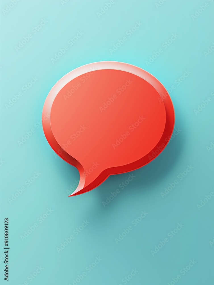 Icon with red and white chat bubble. Chatting on messaging apps. Icon with red and white chat bubble. Chatting on messaging apps.