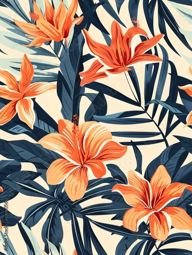 Chic, artistic floral design featuring a continuous pattern of hand-drawn blossoms, ideal for textile, wallpaper, and home embellishments.