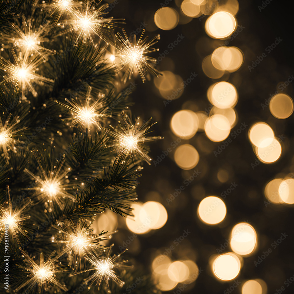 Fototapeta premium golden christmas tree