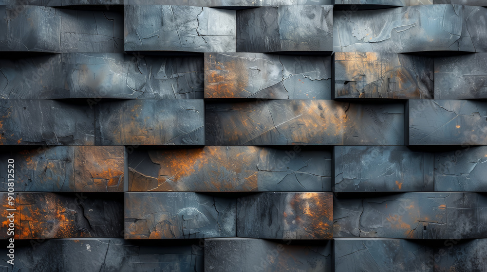 Modern Textured Wall Pattern with Geometric Shapes

