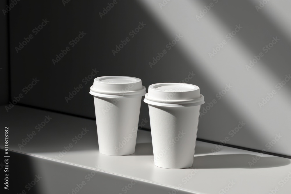 Cup coffee lighting white. Cup coffee lighting white.