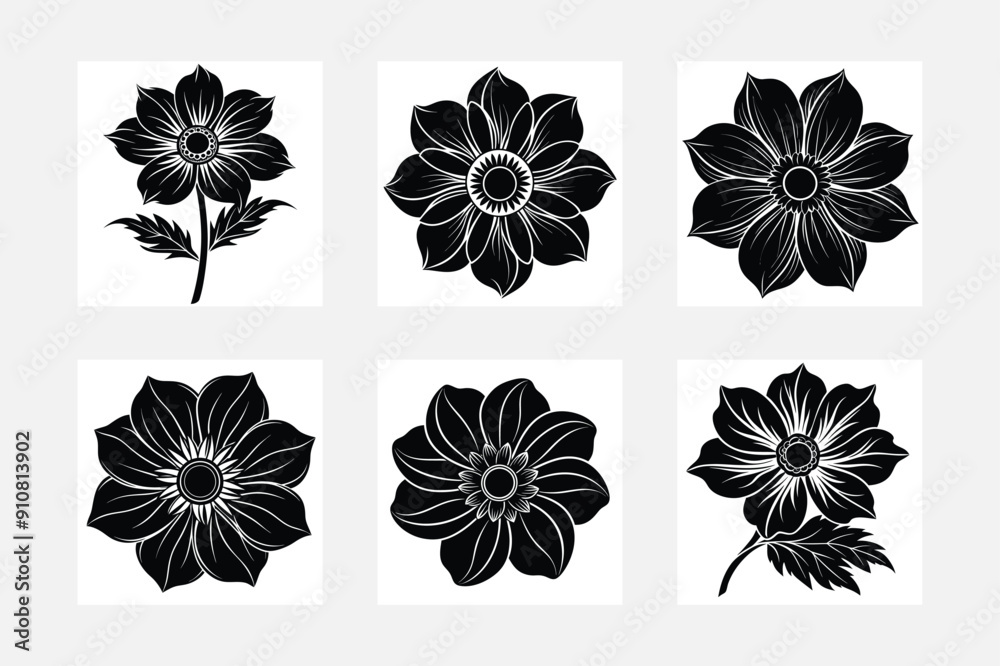 Fototapeta premium black and white flower