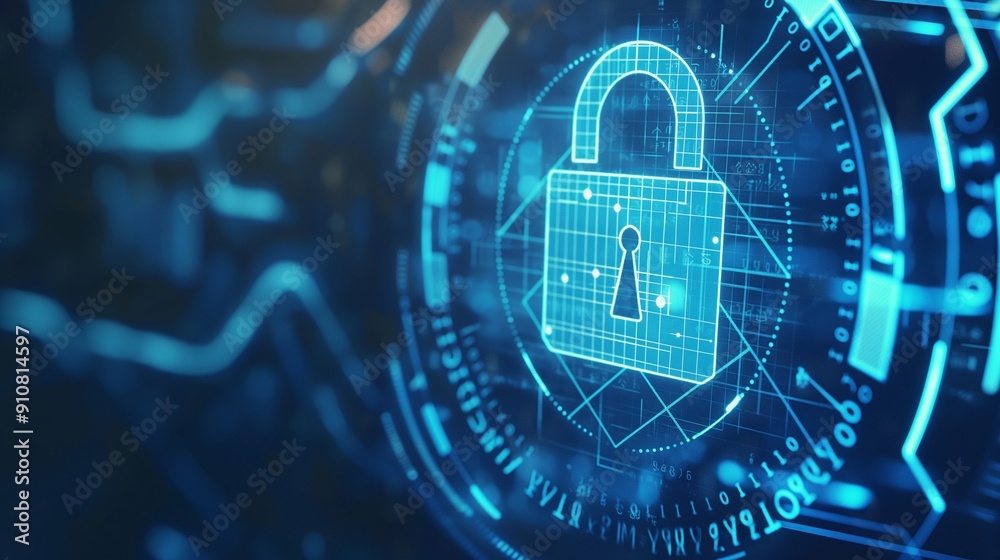 Digital padlock cyber security digital concept Digital padlock cyber security digital concept