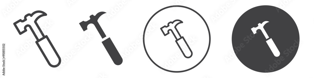 Hammer icon Vector illustration in black Hammer icon Vector illustration in black