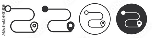 Route start and finish point icon Vector illustration in black