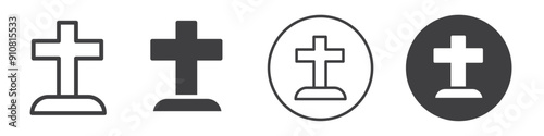 Religion cross icon Vector illustration in black