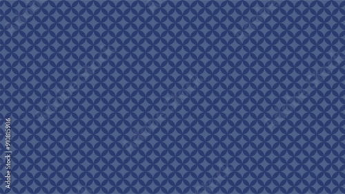 日本の伝統的な和柄の背景テンプレート-七宝-（青） Japanese traditional pattern background template -SHIPPOU- (blue)