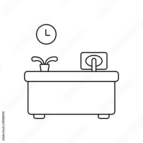 Reception Desk vector icon
