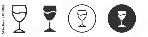 Champagne glass icon Symbol set collection