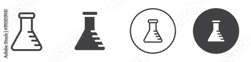Laboratory flask icon Symbol set collection