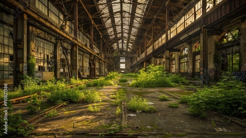 The desolate interiors of abandoned factories speak of a time when industry reigned supreme.