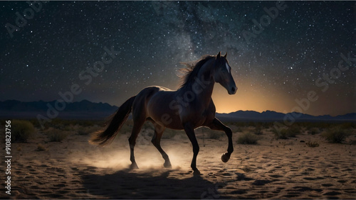 A graceful horse in the desert